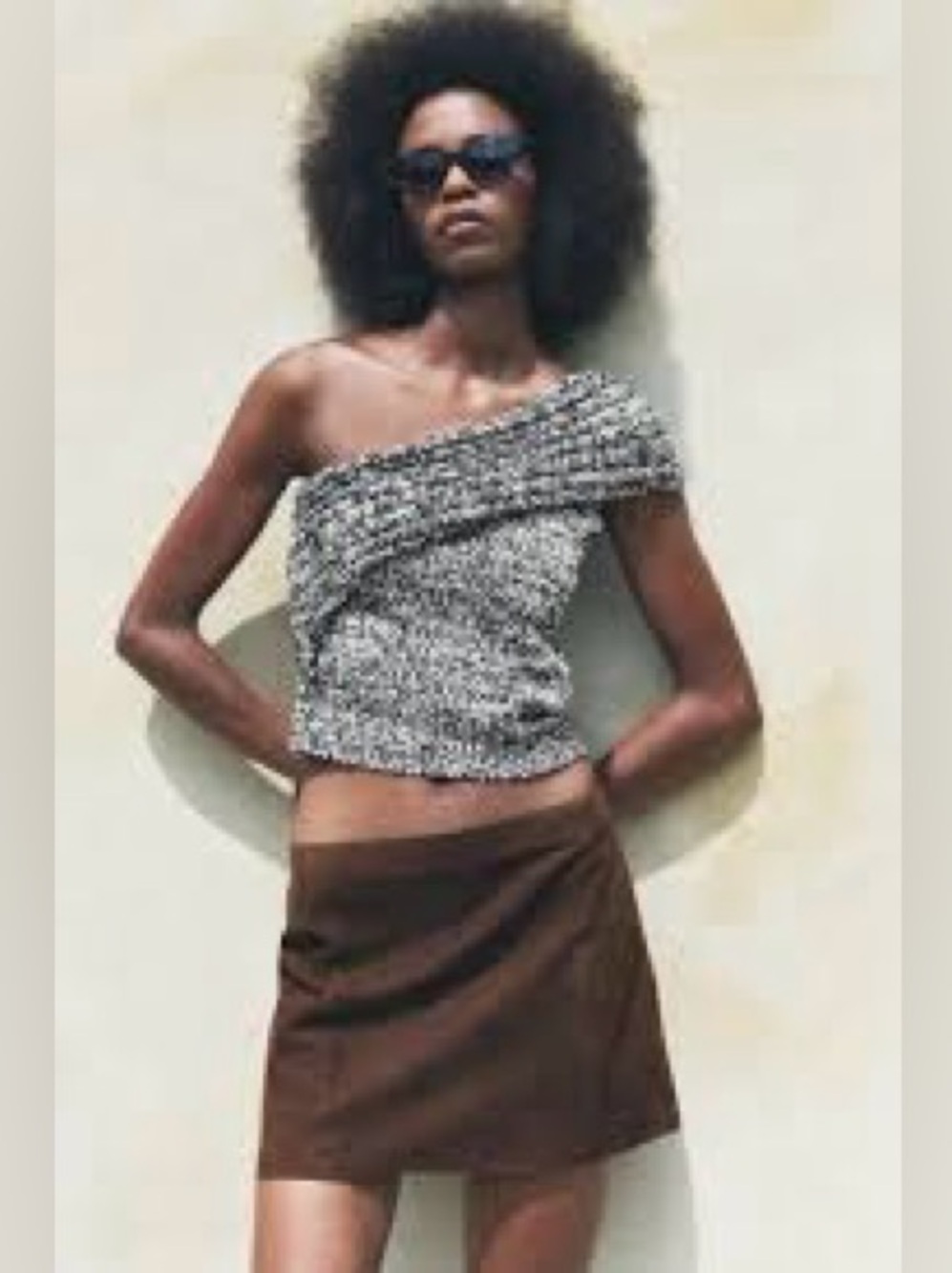 ZARA One Shoulder Knit